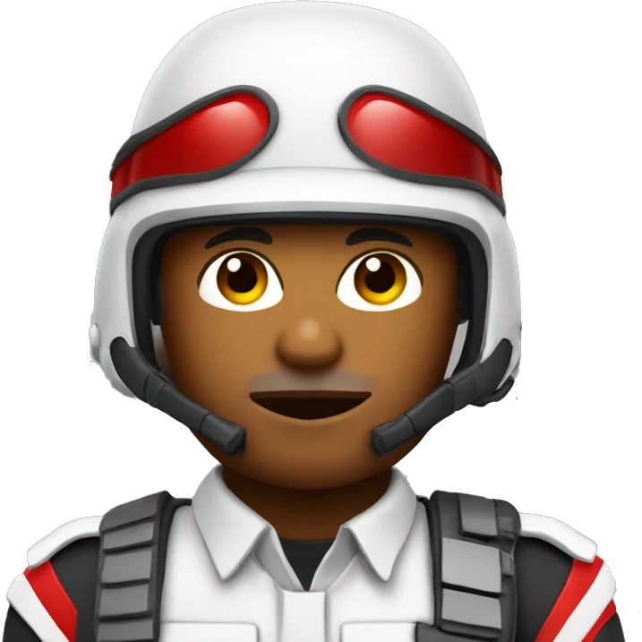 Trooper icon with bino and a colored visor red emoji
