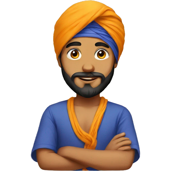 Sikh boy with turban emoji