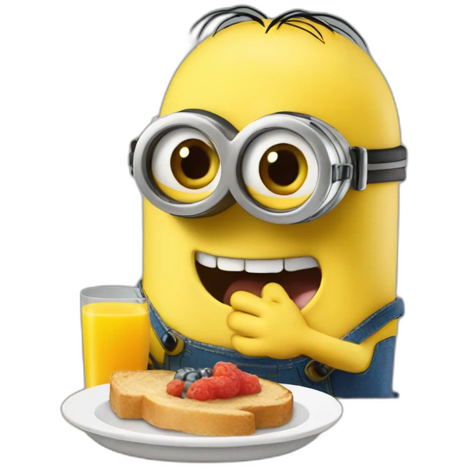 Minion eating breakfast emoji