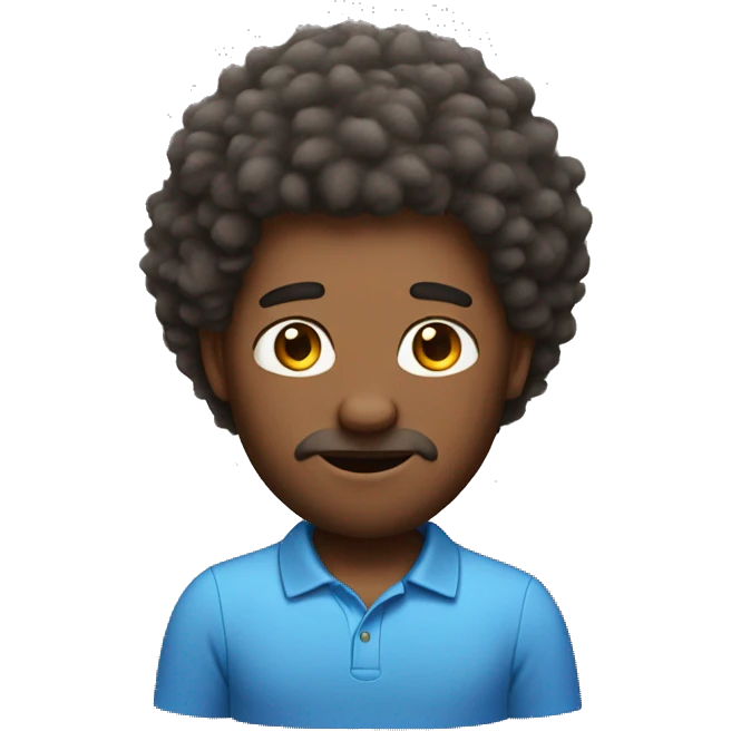  fluffy hair man with a polo shirt emoji