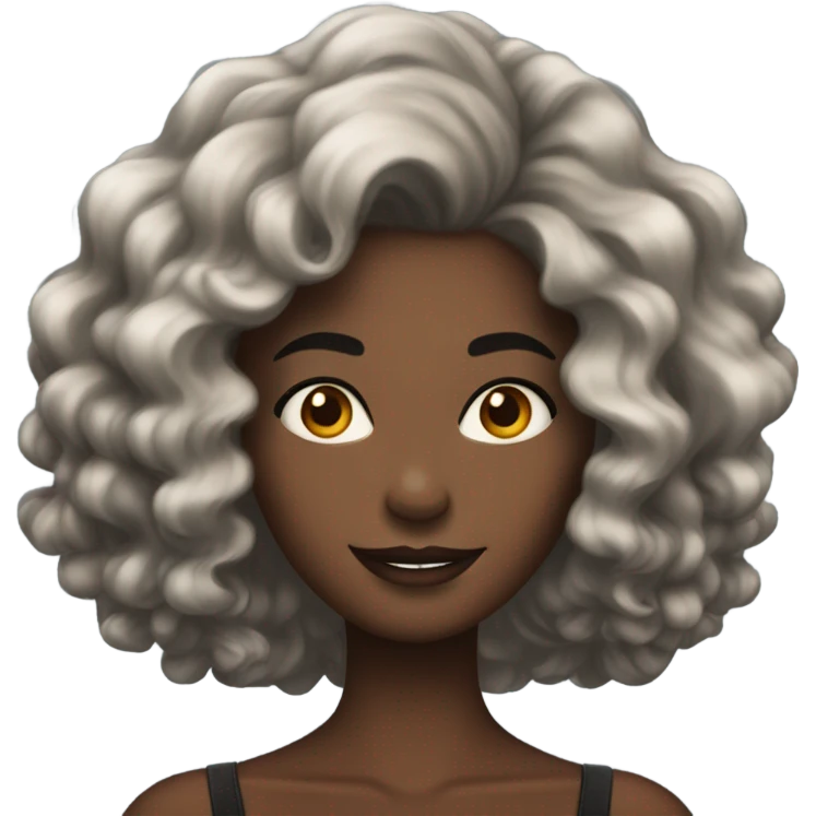 Femme noire cheveux frisés belle  emoji