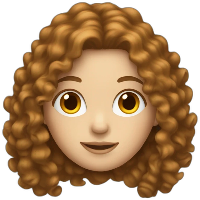 white woman with long brown curly hair emoji