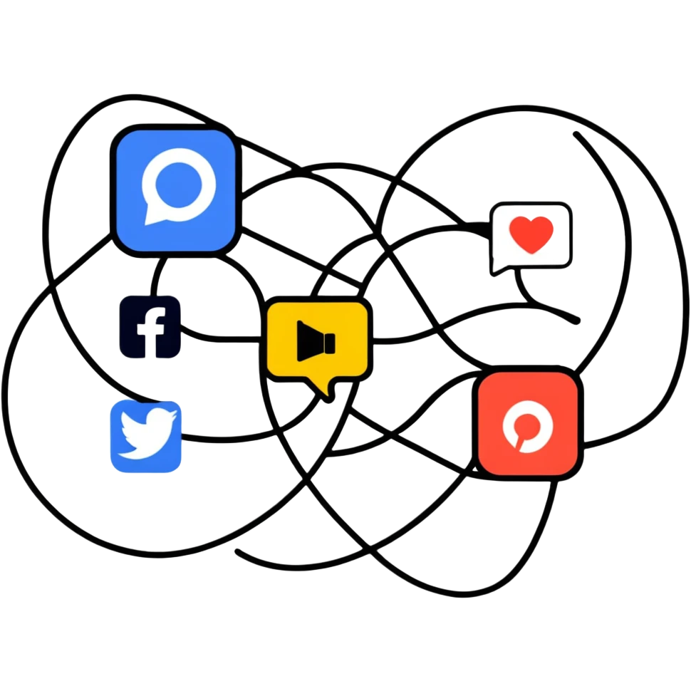 linking social media accounts, SNS connection between platforms emoji