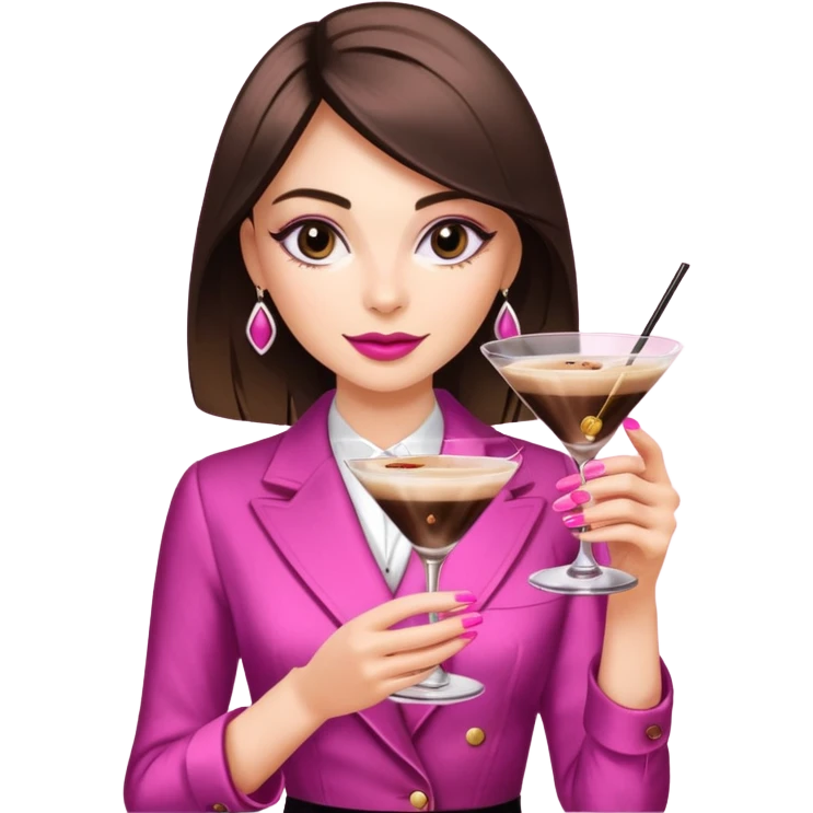 espresso martini cocktail ultra hd k girl with pink nail dye on her hands luxury emoji