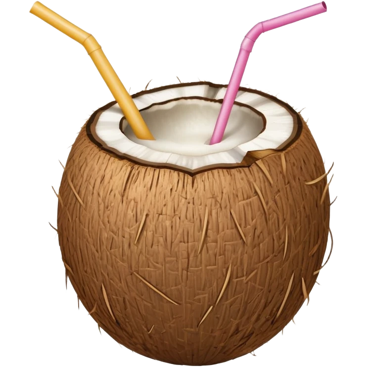 Straw in a coconut emoji