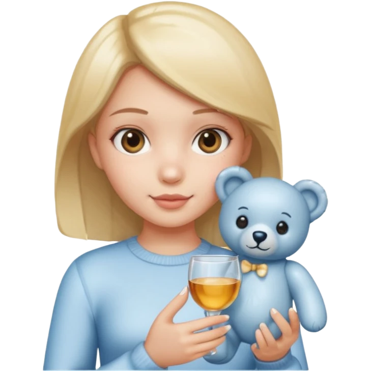 glass girl with single teddy bear emoji
