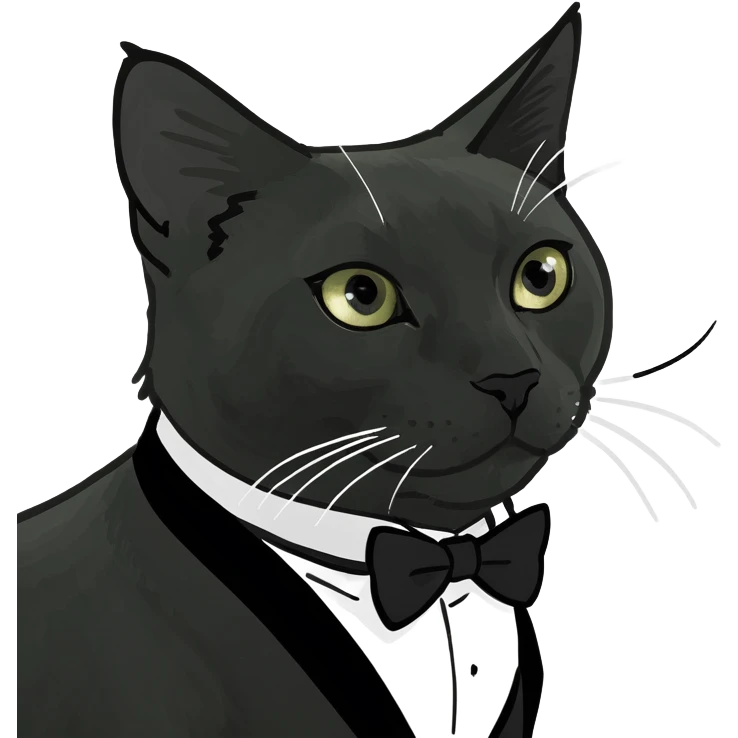 Tuxedo cat emoji
