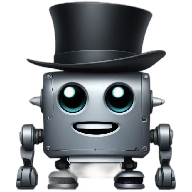 robot with tophat emoji
