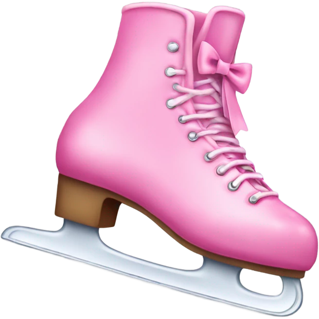 Pink ice skating boot with a bow  emoji