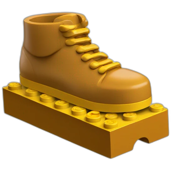 a foot above a lego brick emoji