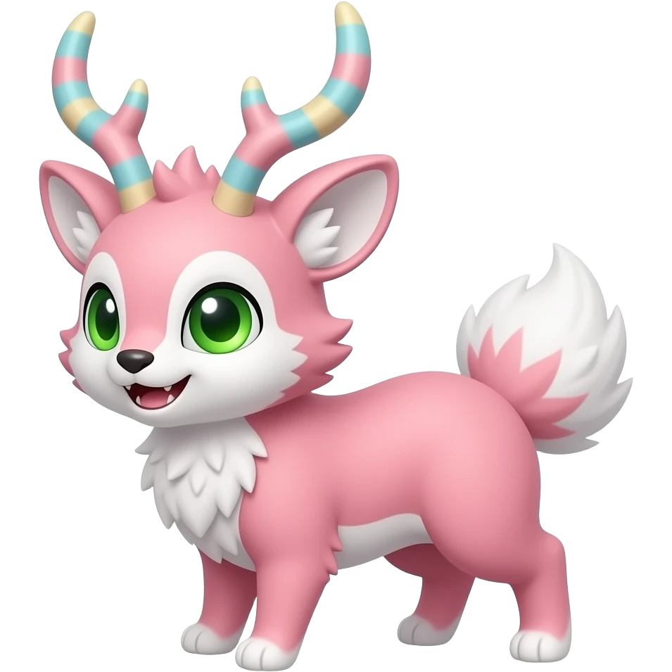Trico-Buneary-Jackalope-fusion-hybrid-animal-creature with rounded ears emoji