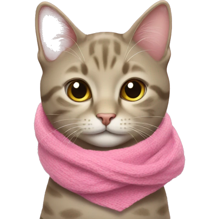 cat with pink scarf  emoji