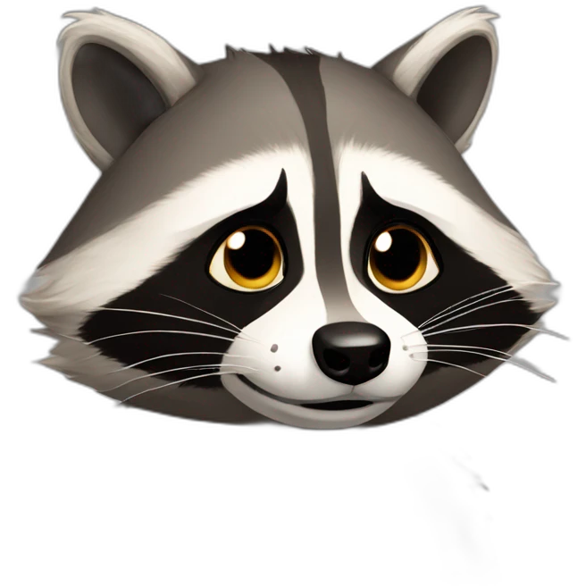 raccoon holding back tears emoji