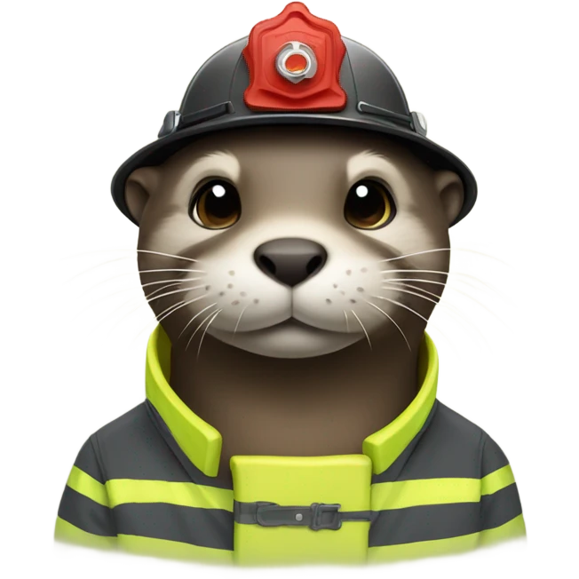 Otter wearing fireman’s hat emoji