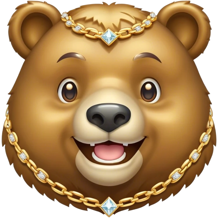 bear smile with diamond chains emoji