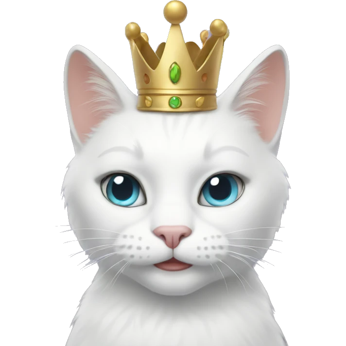 white cat queen emoji