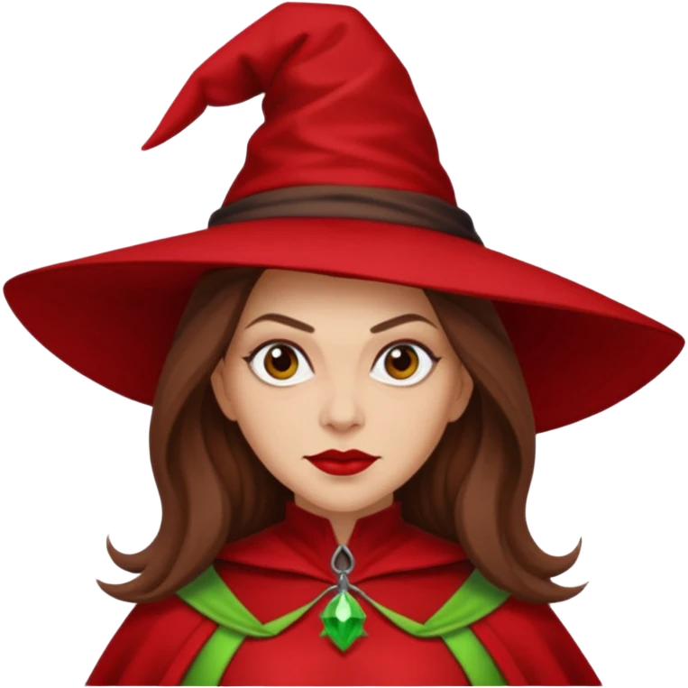 Wicked Witch of the East from the Wizard of Oz with long brown hair, light skin, red outfit emoji