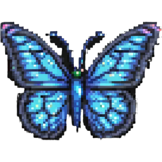 butterfly with sparkles pixel art emoji
