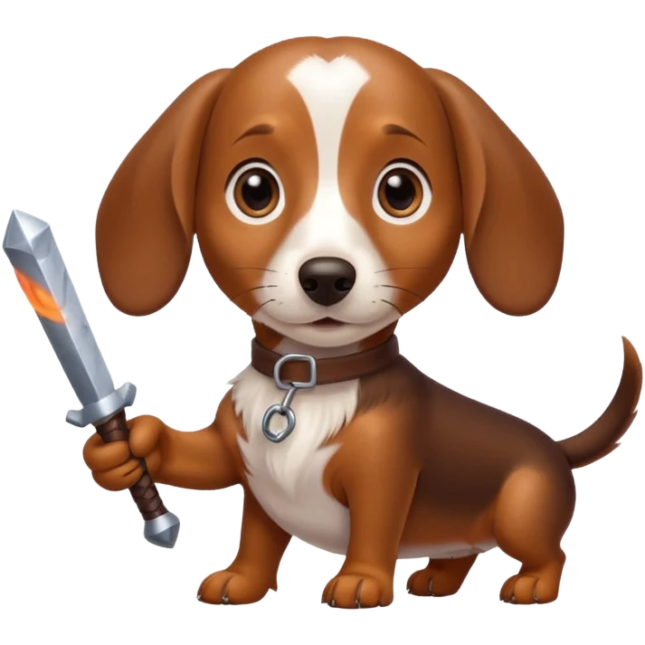 Dachshund dog Holding rpg emoji