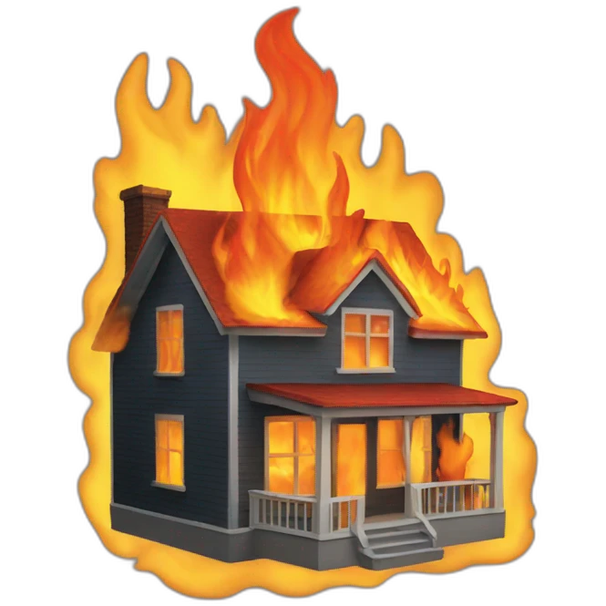 house on fire emoji