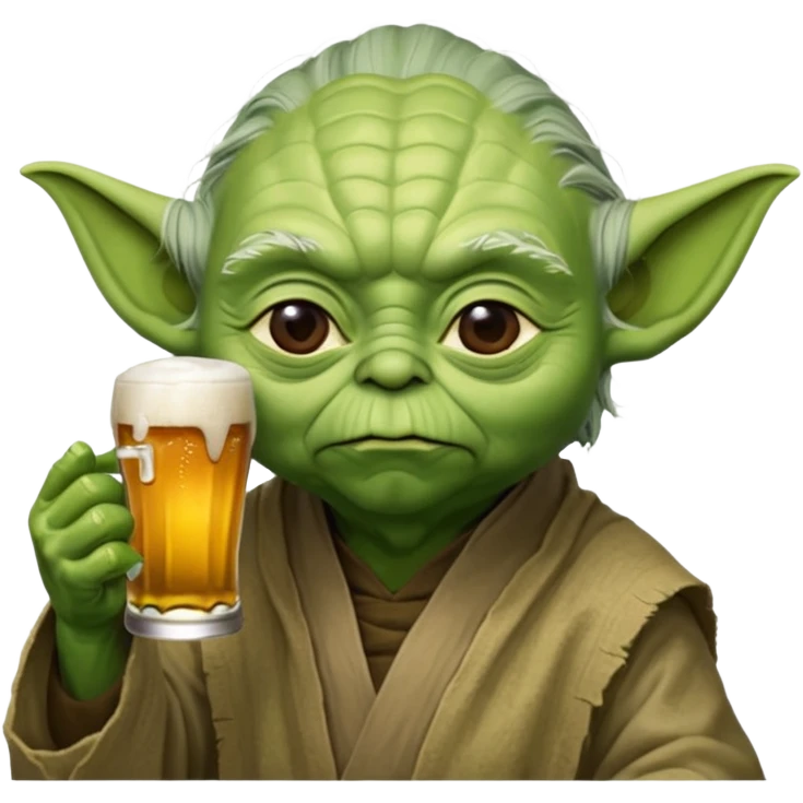 Maître yoda buvant une bière emoji