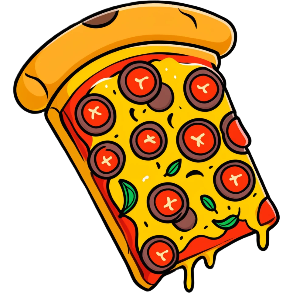Extravagant gourmet pizza with gold leaf, wagyu beef, and truffle shavings emoji