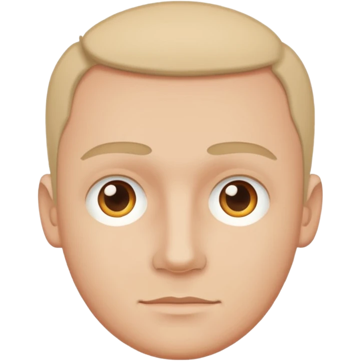 Create a clean emoji-style illustration of a man's face,
round head, simple shapes, flat colors,
keeping the facial features from the reference photo,
emoji style like Apple emojis, white background emoji