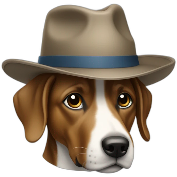 Un chien à chapeau emoji
