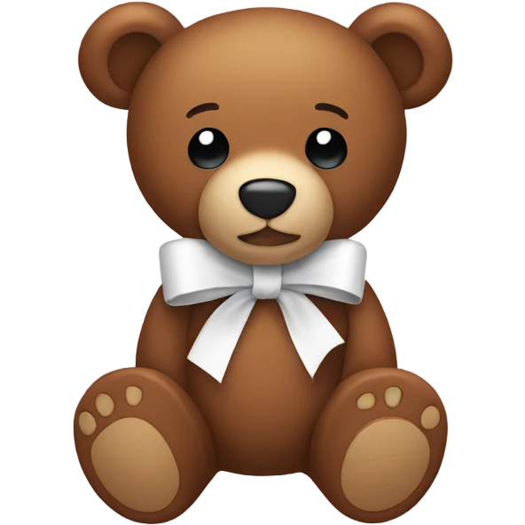 Brown teddy bear with white ribbon emoji