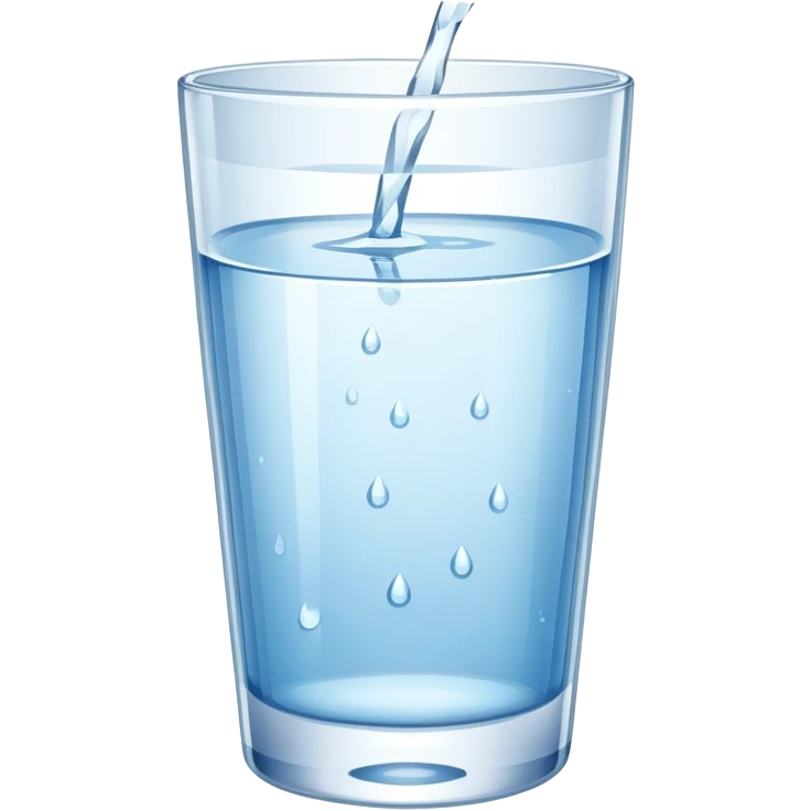 glass of water with water droplets, refreshing and clear emoji