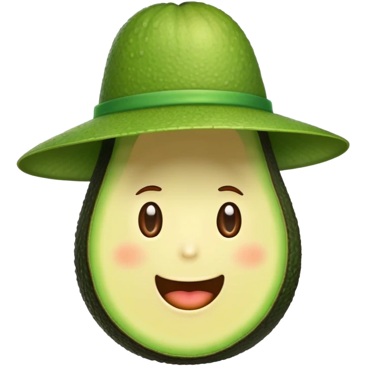 avocado with a hat emoji