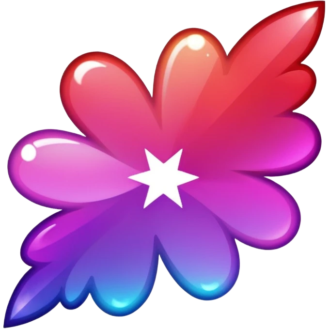 color gradient between red and purple glitter flash emoji