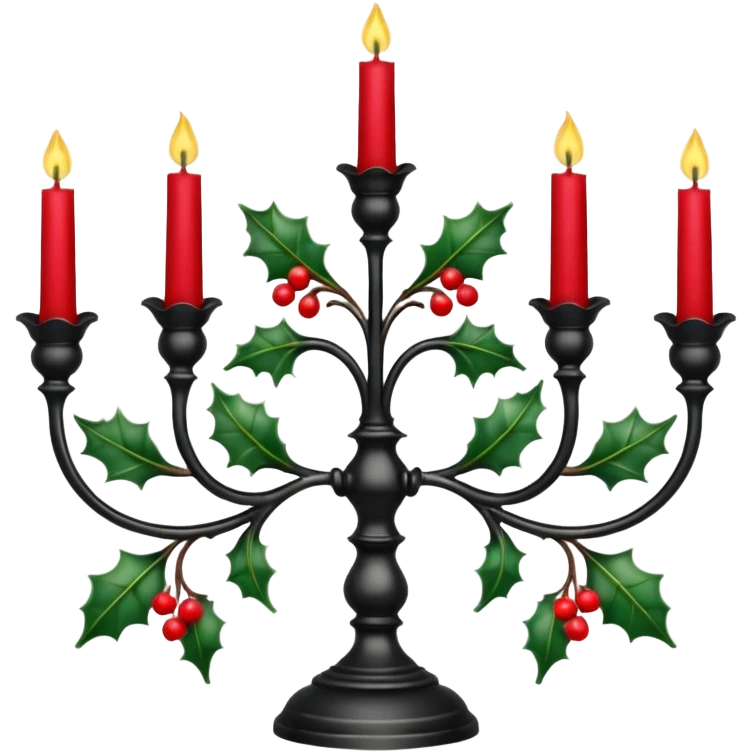 Gothic candelabra with holly emoji