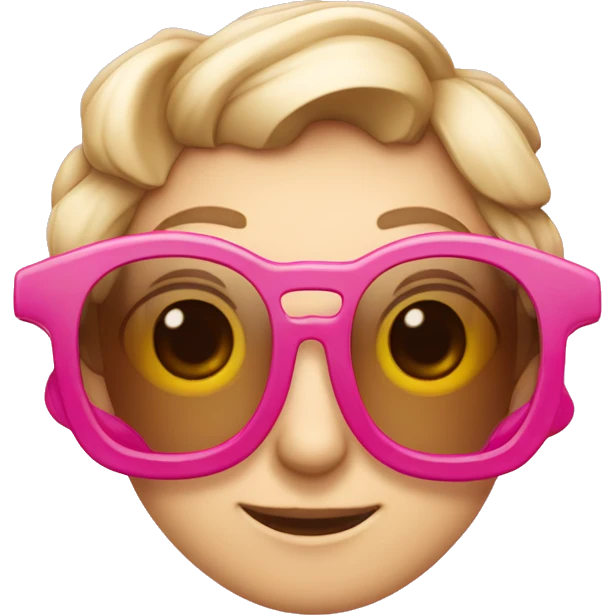 Osa cara enojada, moño rosa en la oreja, con lentes cuadrados emoji