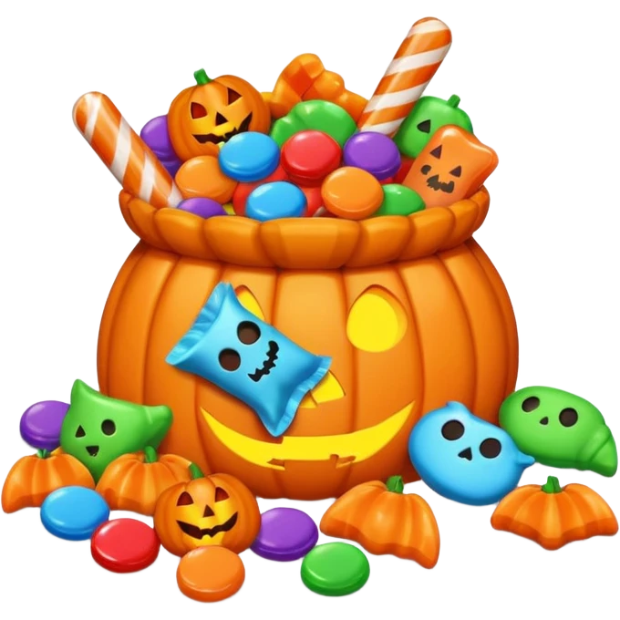 Halloween candies and candy bags emoji