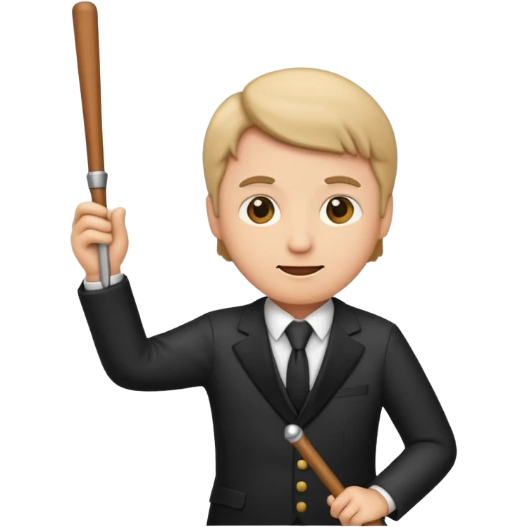 orchestra conductor emoji holding a baton emoji