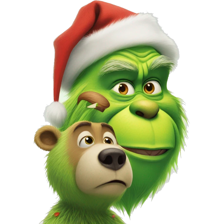 grinch with a test bear emoji