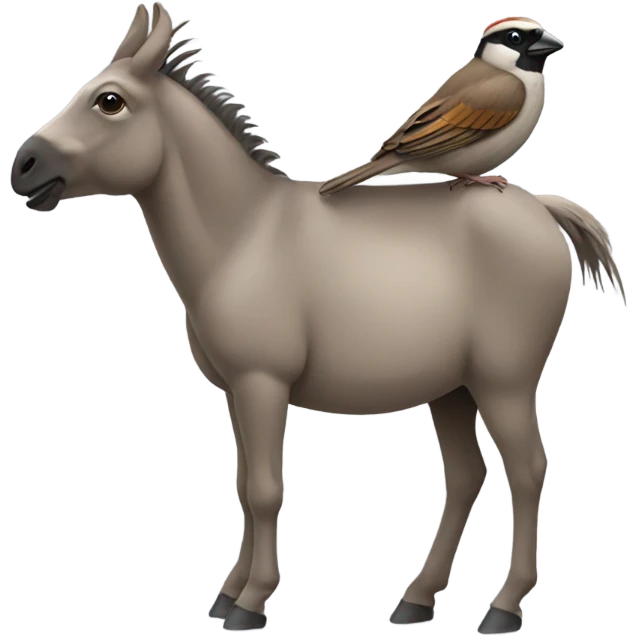 Sparrow and donkey emoji