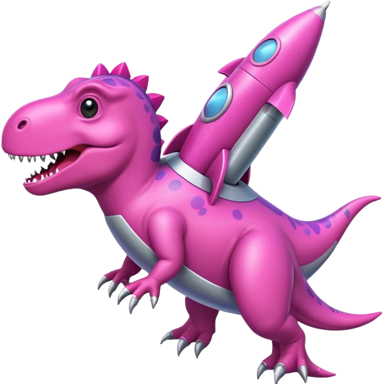 pink Dinosaurs with Rocket emoji