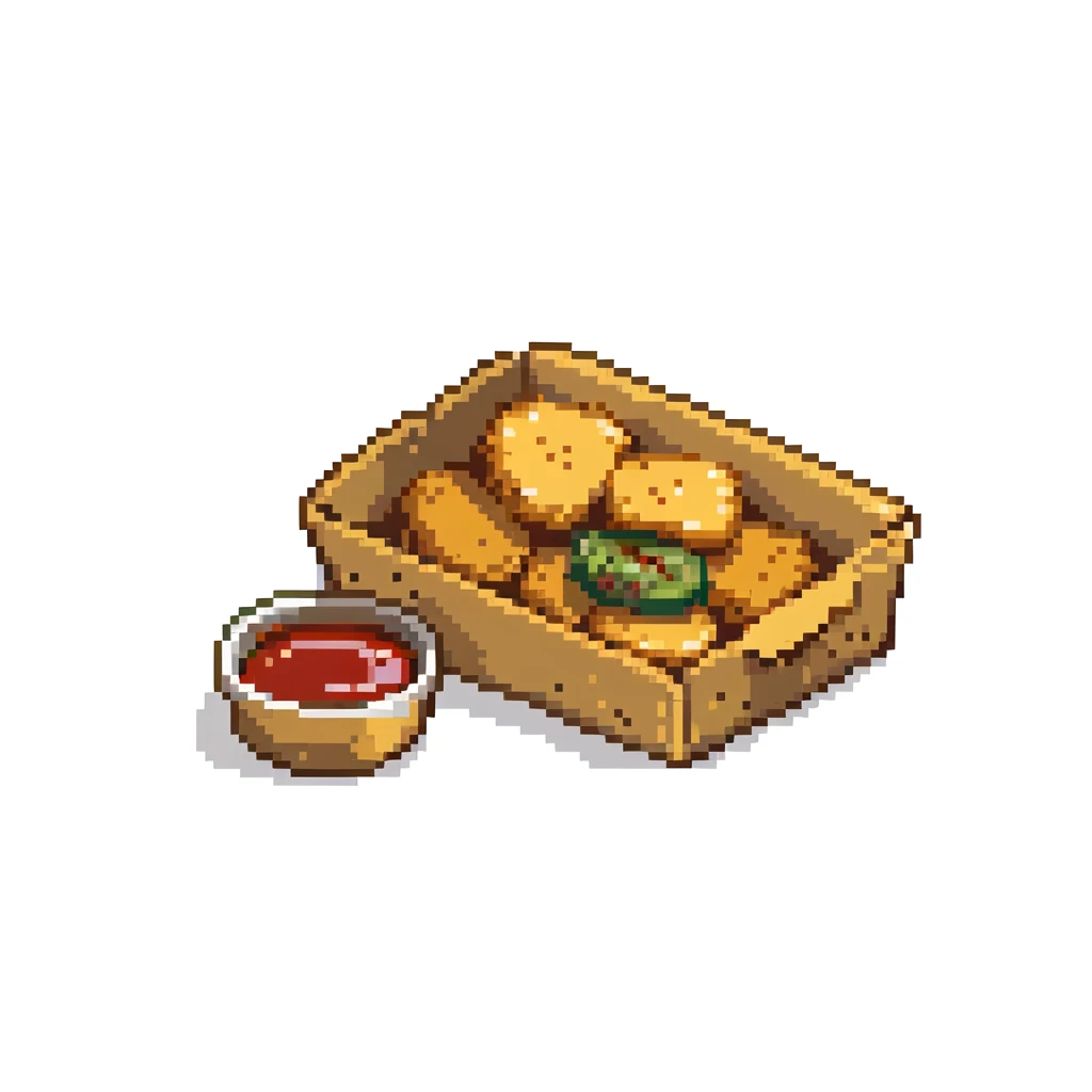 box of chicken mcnuggets with dipping sauce emoji