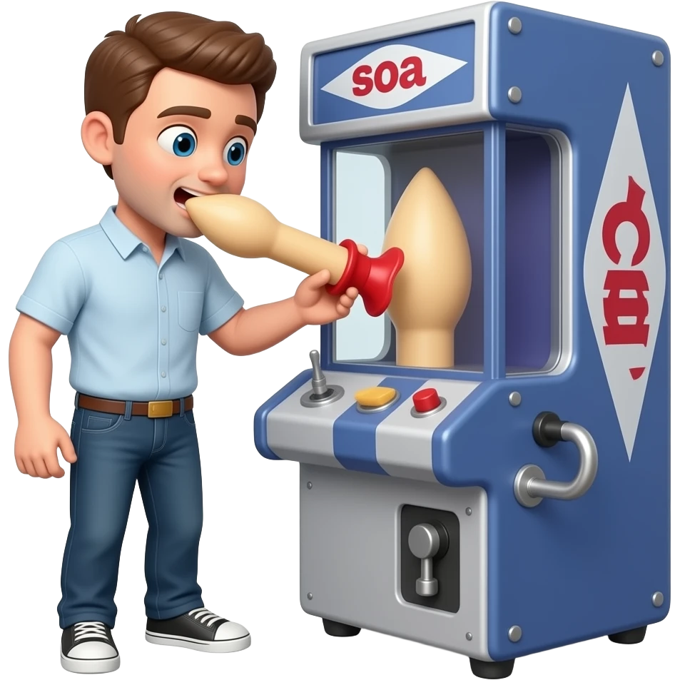 Guy geting fucked by a dildo sex machine emoji