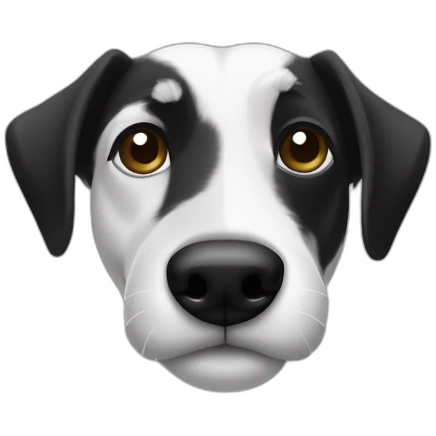 Jack Russell noir et blanc avec une tache noir sur l’œil emoji