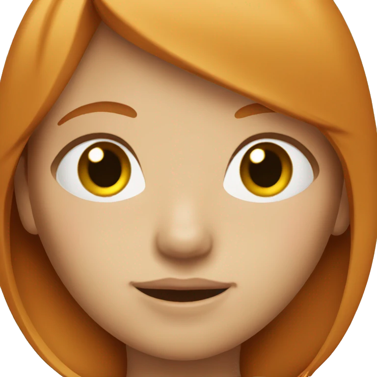 ginger girl with straight hair and asian eyes emoji