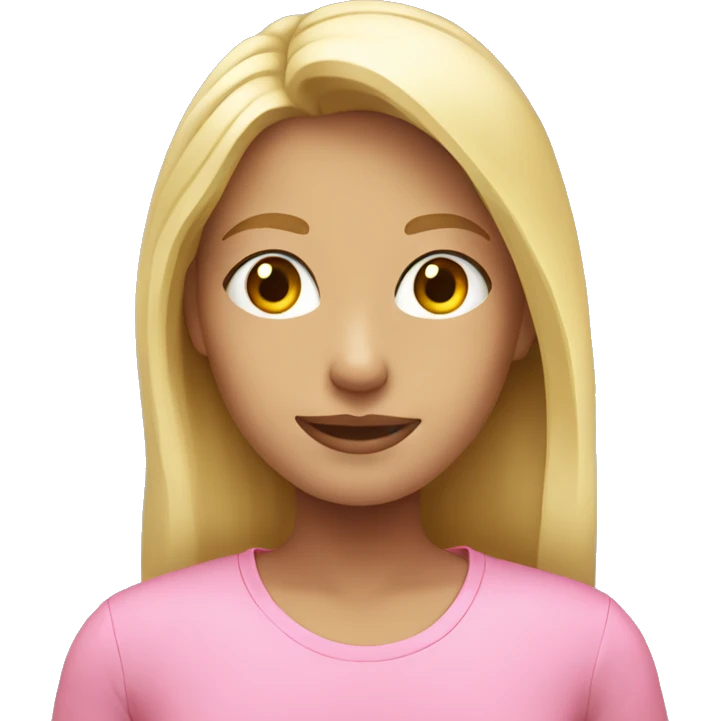 blonde girl in pink shirt emoji