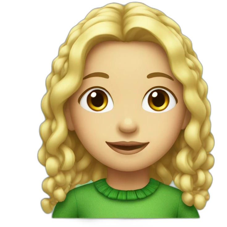 Cute little girl made Christmastree emoji