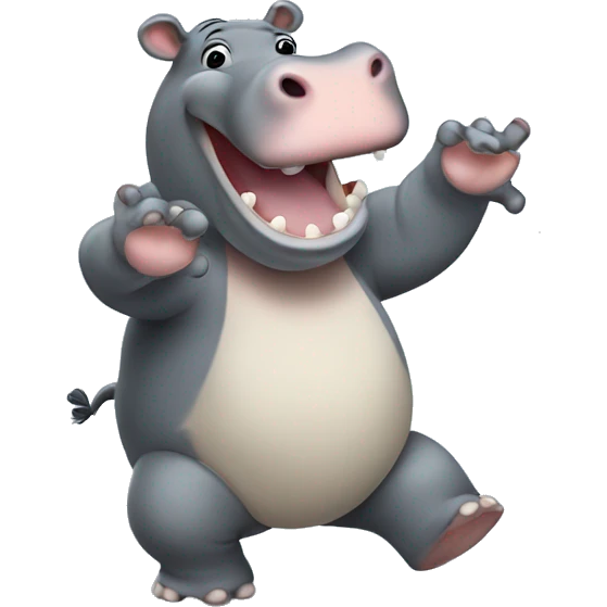 Hippo dancing emoji
