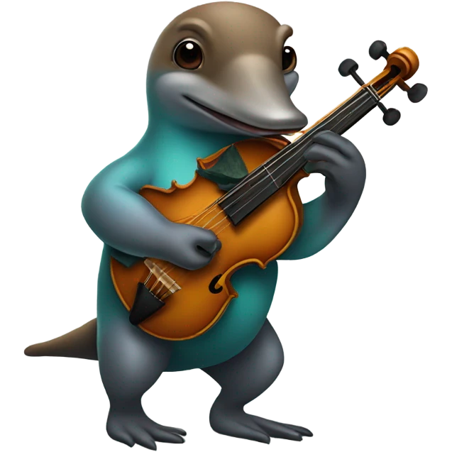 Platypus playing a fiddle emoji
