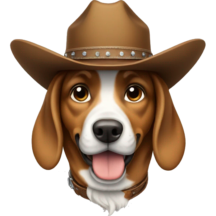Dog wearing cowboy hat emoji