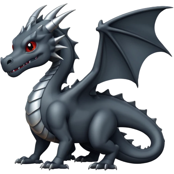 a minimalistic simple dark gray dragon emoji