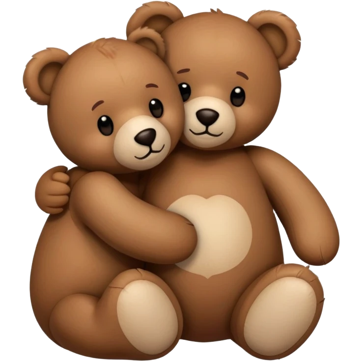 Teddy hugging another teddy emoji
